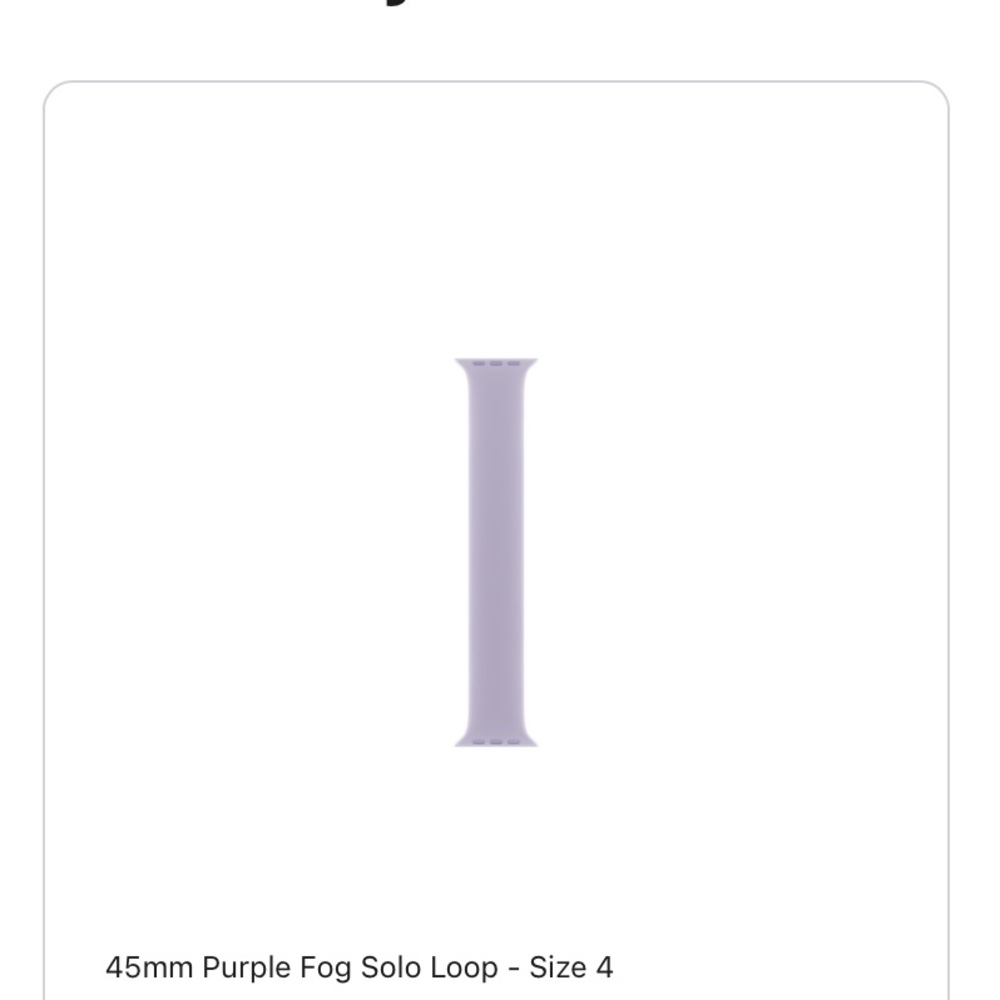 Apple Watch (band only) 45mm Purple Fog Solo Loop - Size 4